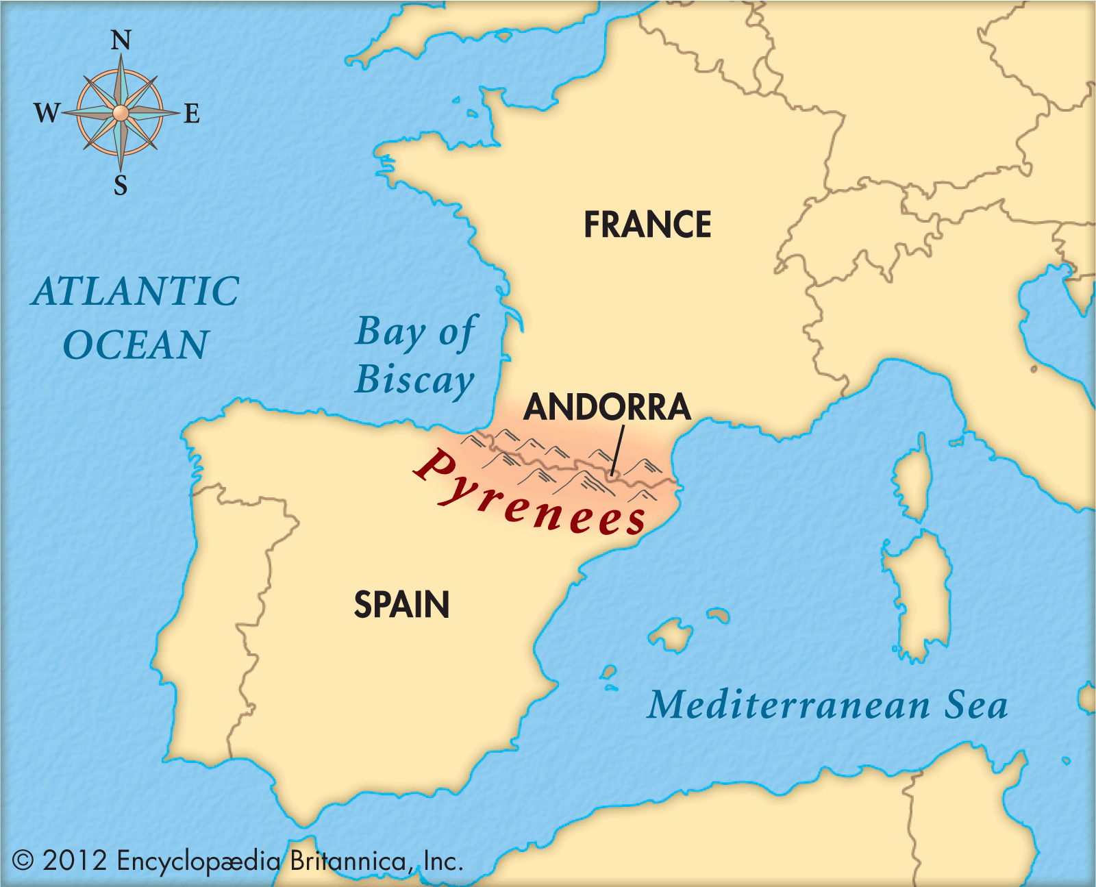 Pyrenees Mountains Map - ebfasr